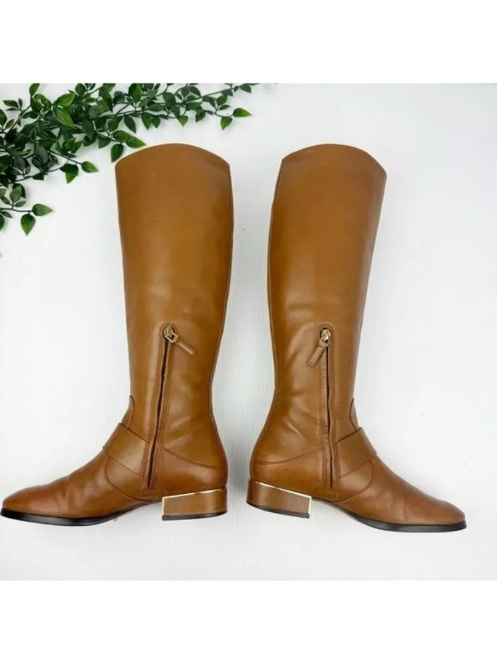 Tory Burch Sofia Riding Boots Hi Veg in Festival Brown Size 7